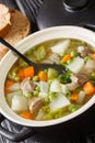 Hairst breeÃÂ is a traditional Scottish hotch potch, a one-pot meal close-up in a pot. Vertical Royalty Free Stock Photo